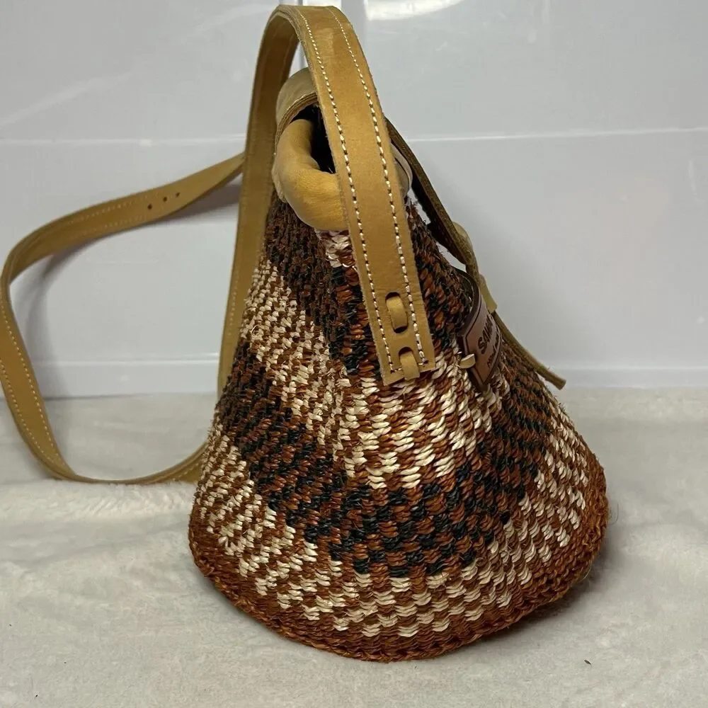 SAWA SAWA Waves on Earth Handmade Striped Sisal Tote Crossbody Purse Strap - Picture 13 of 13